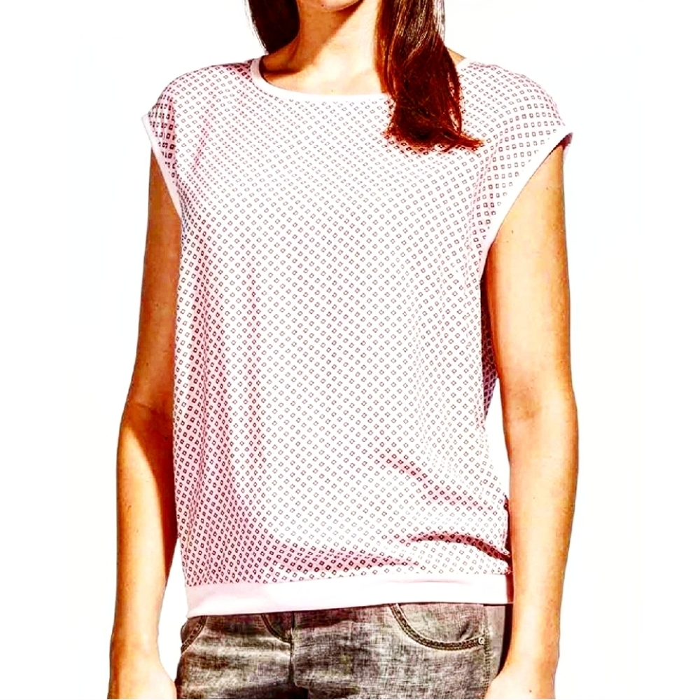 SANDWICH Pink Cap Shoulder Silky Blouse